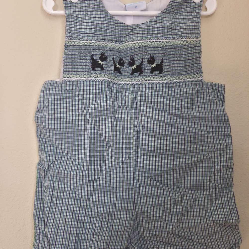 Plaid Kids Bodysuit with Embroidered Design